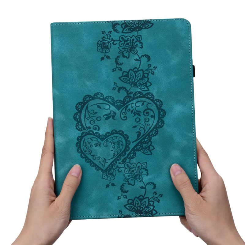 Fodral iPad Pro 13 (2025) Hjärtliknande Mockaeffekt