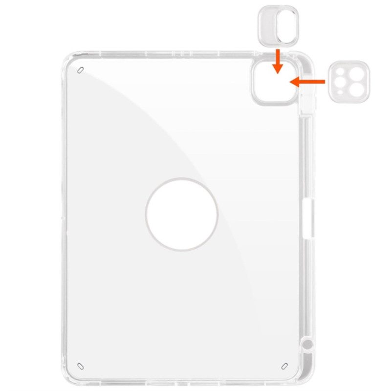 Fodral iPad Pro 13 (2025) Roterande Stativ Och Avtagbar Transparent Baksida