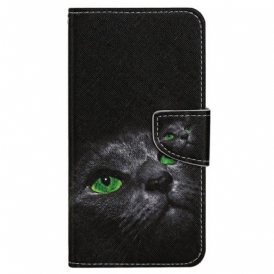 Fodral iPhone 15 Med Kedjar Grönögd Katt Med Rem