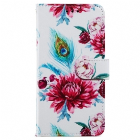 Fodral iPhone 15 Med Kedjar Liberty Blommor Med Rem