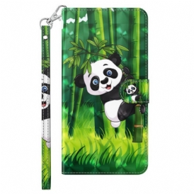 Fodral iPhone 15 Plus Med Kedjar 3d Bamboo Panda Med Rem