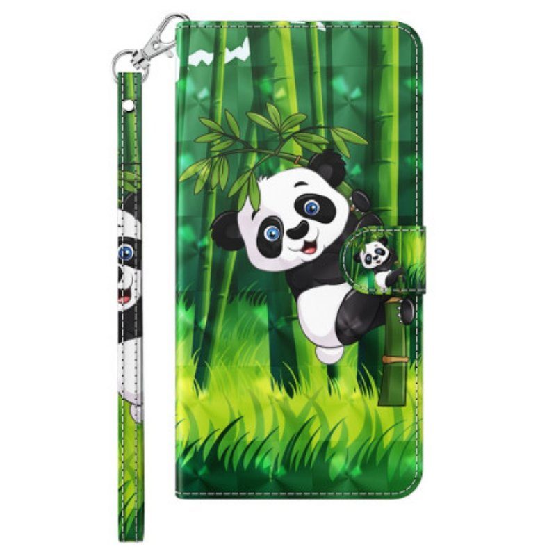 Fodral iPhone 15 Pro Max Med Kedjar 3d Bamboo Panda Med Rem