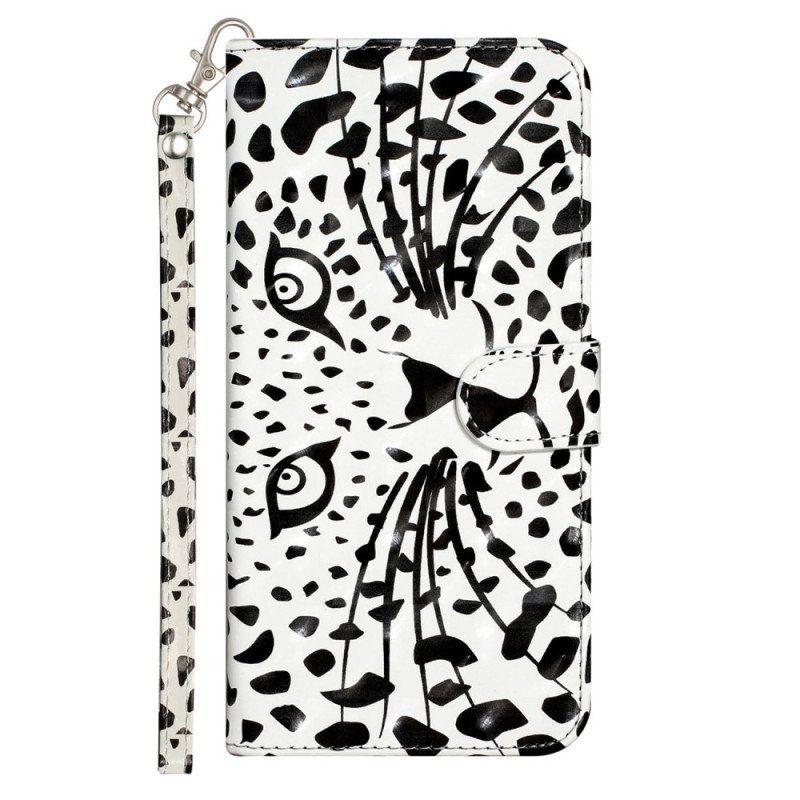 Fodral iPhone 15 Pro Med Kedjar 3d Leopard Med Rem