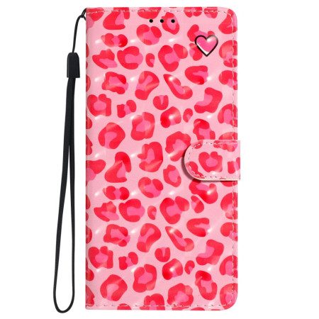 Fodral iPhone 16 Rosa Leopardtryck Med Rem