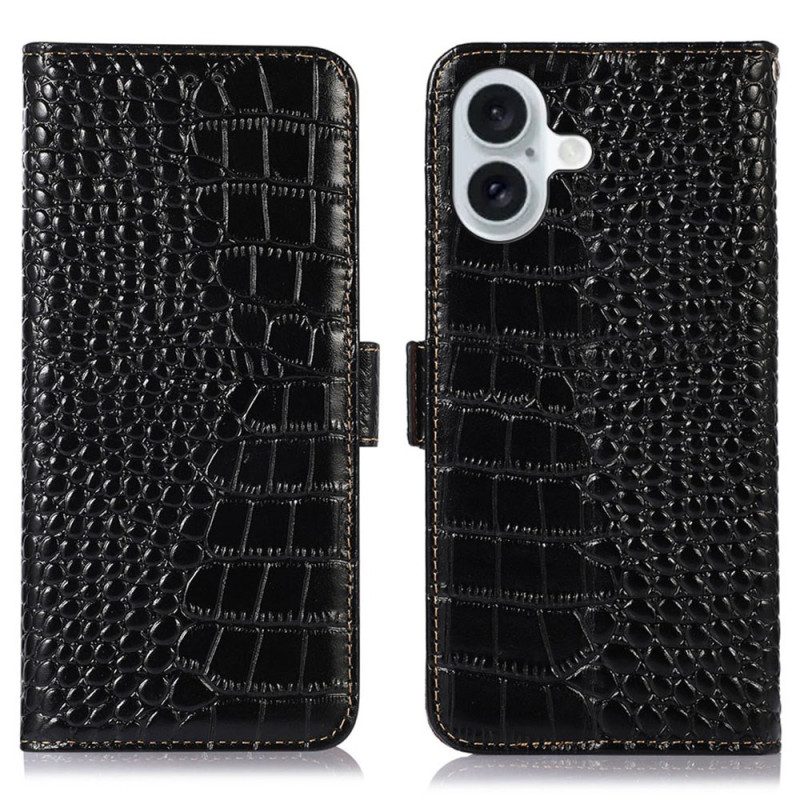 Fodral iPhone 17 Krokodilstrukturerat Läder
