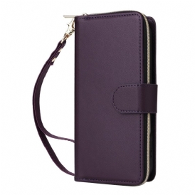 Fodral iPhone 17 Plånbok Med 9 Kortfack Och Snodd