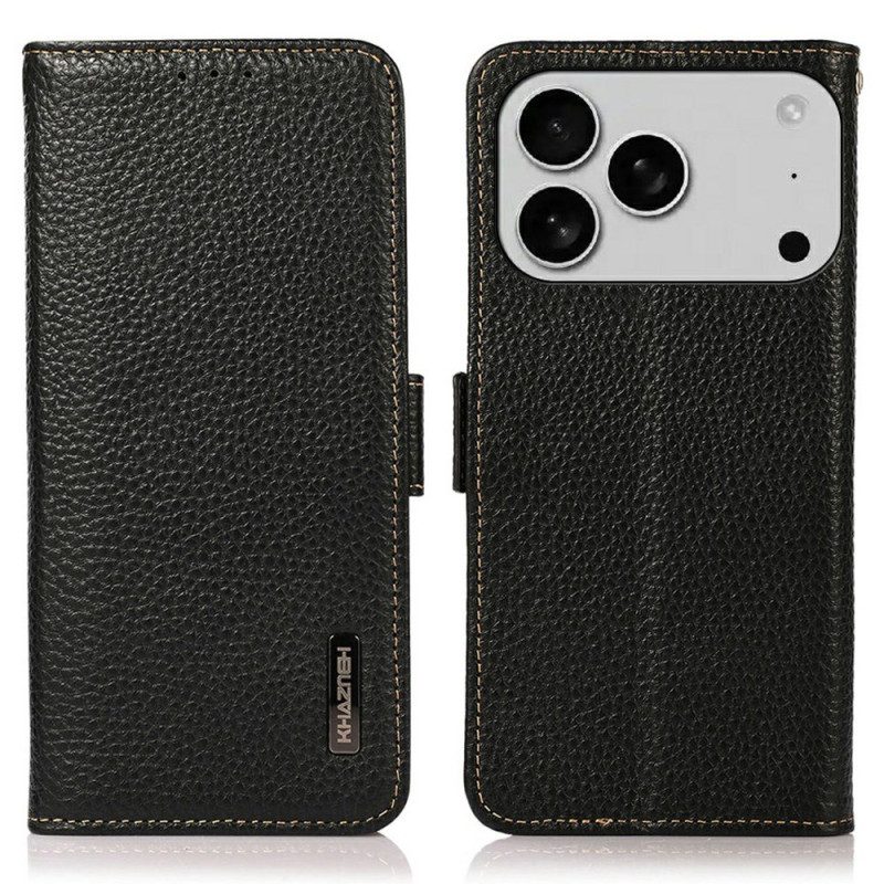 Fodral iPhone 17 Pro Khazneh Texturerat Läder Med Rfid-skydd