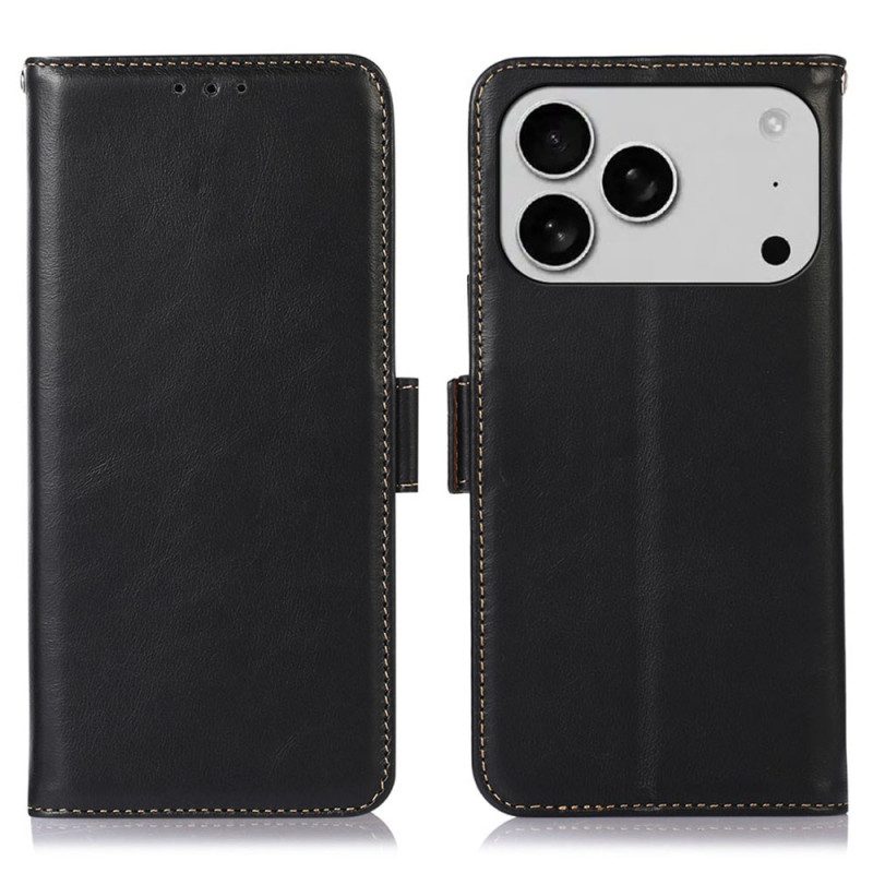 Fodral iPhone 17 Pro Max Premium Rfid-plånbok I Läder