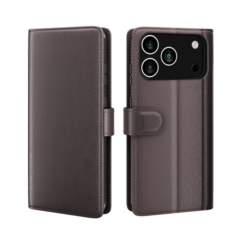Fodral iPhone 17 Pro Plånbok I Äkta Läder