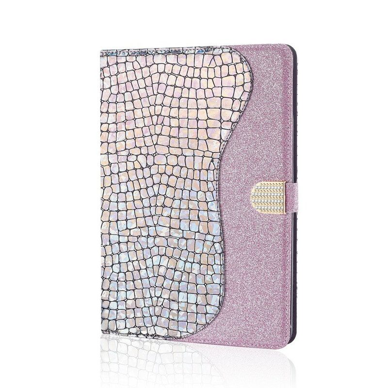 Folio-fodral För iPad 10.2" (2020) (2019) / Air 10.5" / Pro 10.5" Croc Glitter