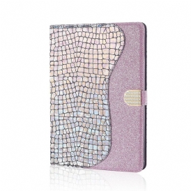 Folio-fodral För iPad 10.2" (2020) (2019) / Air 10.5" / Pro 10.5" Croc Glitter