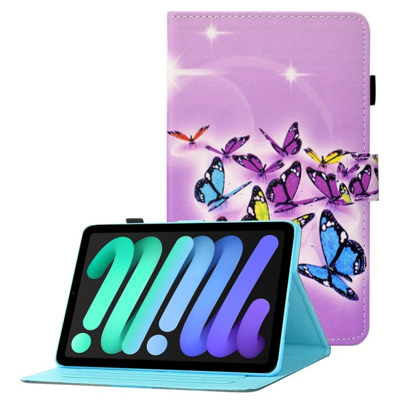 Folio-fodral För iPad Mini 6 (2021) Fjärilar Design