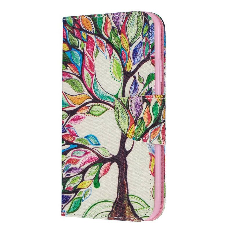 Folio-fodral För iPhone 11 Färgat Träd