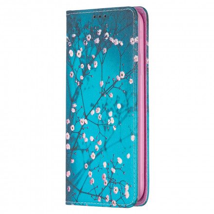 Folio-fodral För iPhone 11 Läderfodral Blommande Grenar