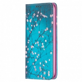 Folio-fodral För iPhone 11 Läderfodral Blommande Grenar