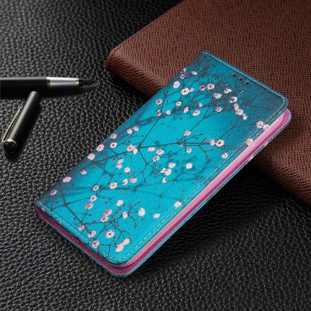 Folio-fodral För iPhone 11 Läderfodral Blommande Grenar