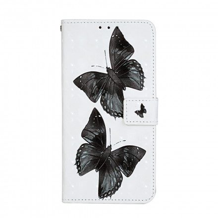 Folio-fodral För iPhone 11 Med Kedjar Justerbara Remfjärilar