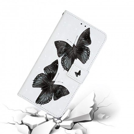 Folio-fodral För iPhone 11 Med Kedjar Justerbara Remfjärilar