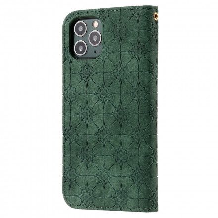 Folio-fodral För iPhone 11 Pro Läderfodral Barockblommor