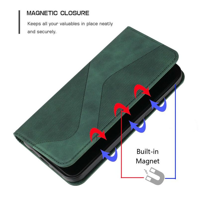 Folio-fodral För iPhone 12 Mini Läderfodral S-design Läderstil