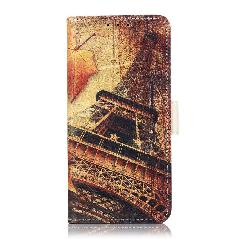 Folio-fodral För iPhone 13 Eiffeltornet På Hösten