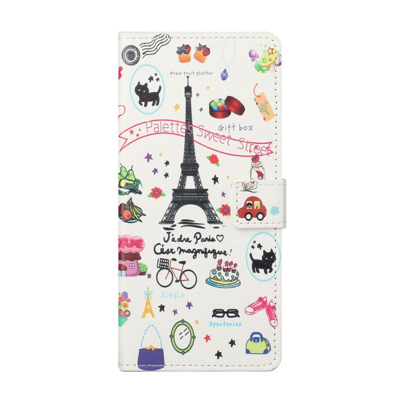 Folio-fodral För iPhone 13 Jag Älskar Paris