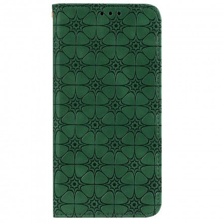 Folio-fodral För iPhone 13 Läderfodral Barockblommor