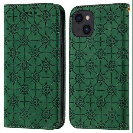 Folio-fodral För iPhone 13 Läderfodral Barockblommor