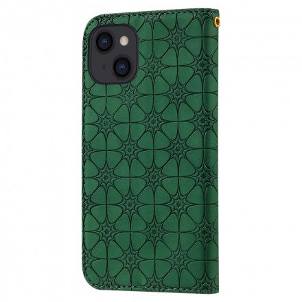 Folio-fodral För iPhone 13 Läderfodral Barockblommor