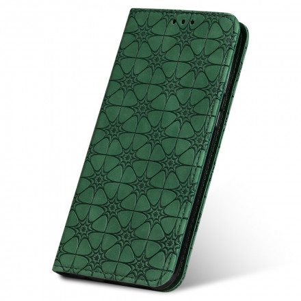 Folio-fodral För iPhone 13 Läderfodral Barockblommor