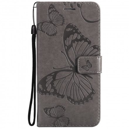 Folio-fodral För iPhone 13 Med Kedjar Jätte Strappy Fjärilar