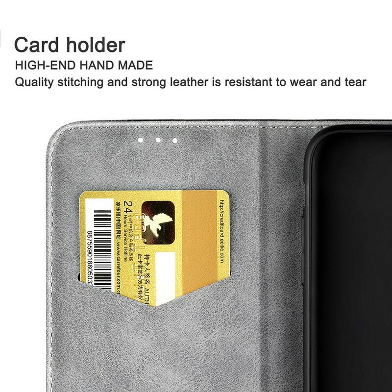 Folio-fodral För iPhone 13 Mini Läderfodral Tvåfärgad Lädereffekt