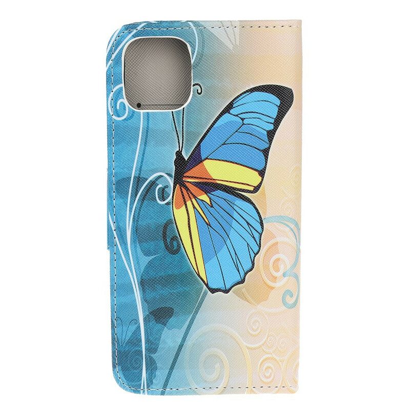 Folio-fodral För iPhone 13 Pro Fjärilar