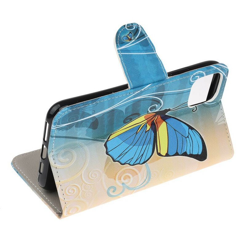 Folio-fodral För iPhone 13 Pro Fjärilar
