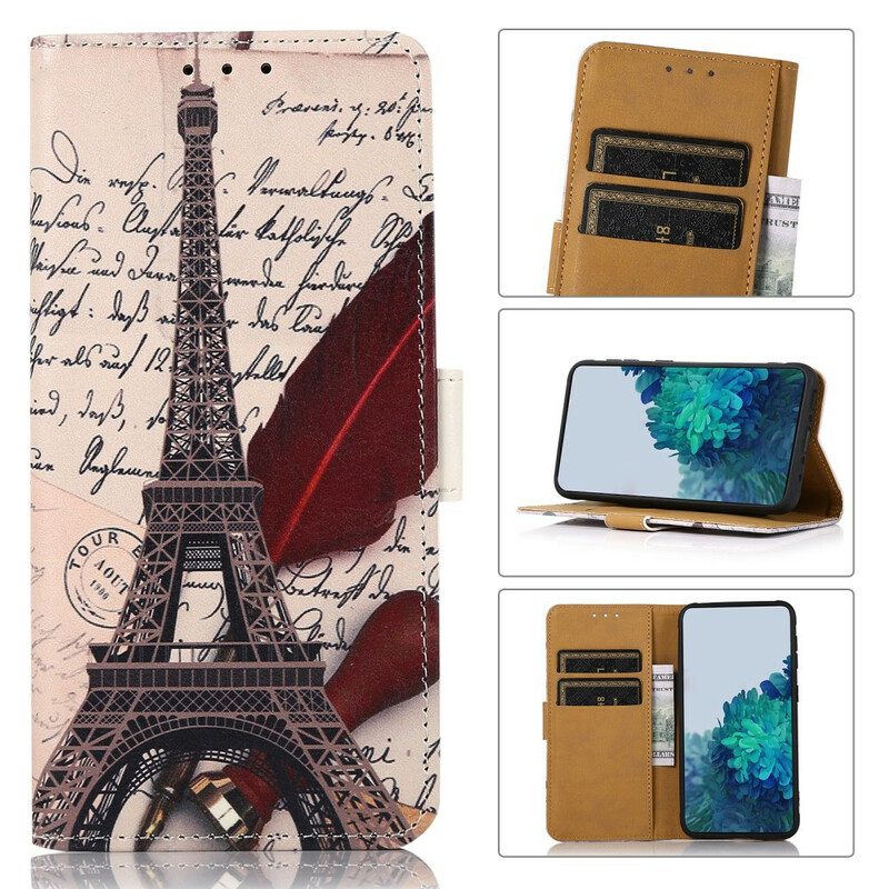 Folio-fodral För iPhone 13 Pro Max Poetens Eiffeltorn
