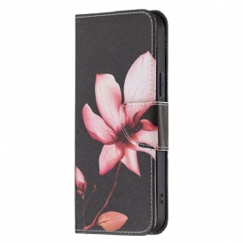 Folio-fodral För iPhone 13 Pro Max Rosa Blomma