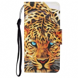 Folio-fodral För iPhone 13 Tiger Med Snodd