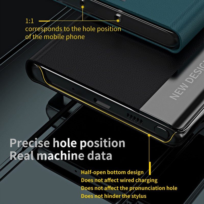 Folio-fodral För iPhone 14 Läderfodral Ny Design