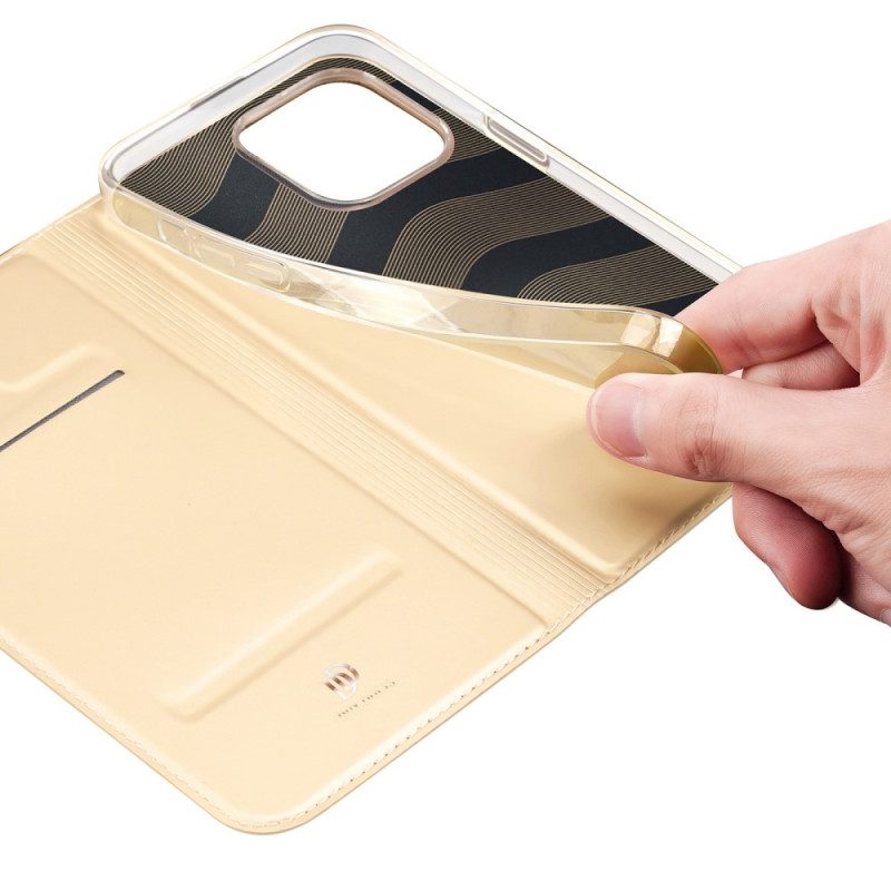 Folio-fodral För iPhone 14 Pro Max Läderfodral Skin Pro Dux Ducis