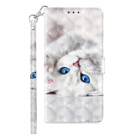 Folio-fodral För iPhone 14 Pro Med Kedjar Alla Strappy Cats