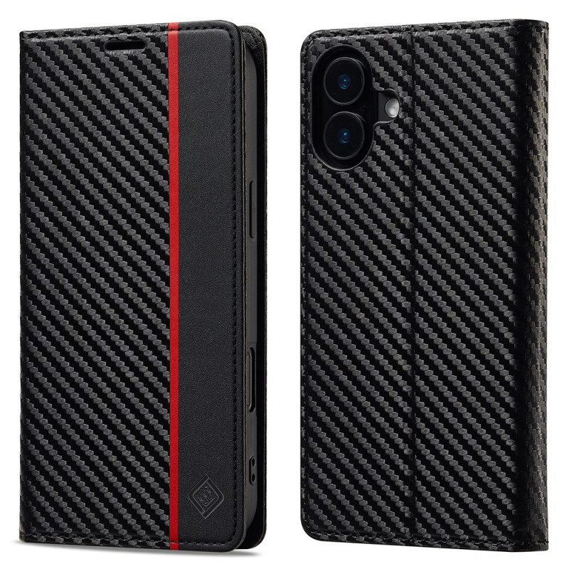 Folio-fodral För iPhone 17 Kolfiber Lc.imeeke