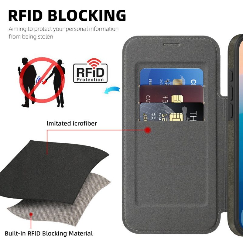 Folio-fodral För iPhone 17 Pro Max Magsafe-kompatibel Med Rfid-korthållare
