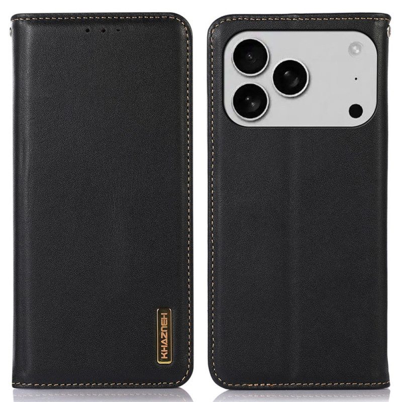 Folio-fodral För iPhone 17 Pro Max Premiumläder Khazneh