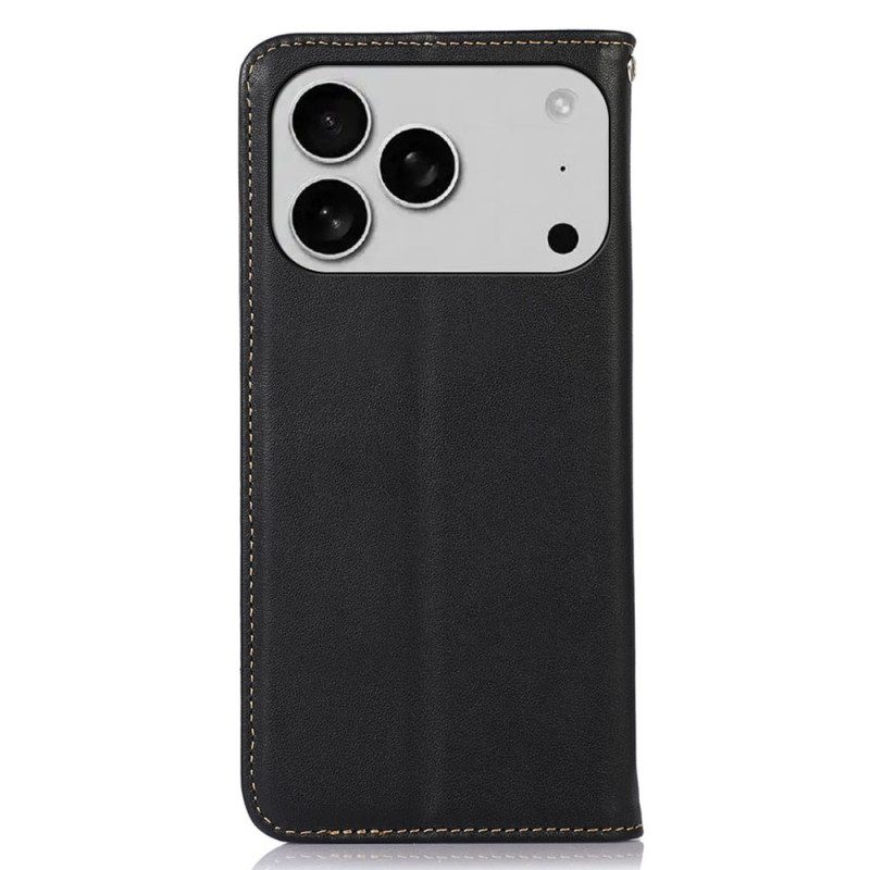 Folio-fodral För iPhone 17 Pro Max Premiumläder Khazneh