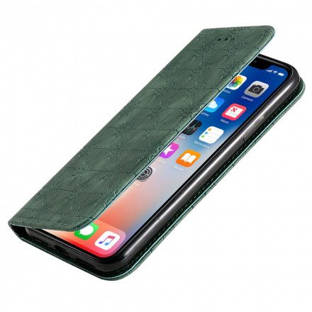 Folio-fodral För iPhone X / XS Läderfodral Barockblommor