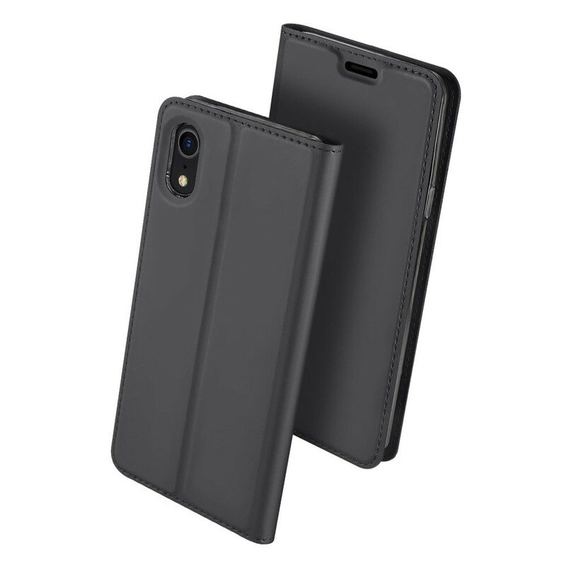 Folio-fodral För iPhone XR Läderfodral Första Klassens Serie