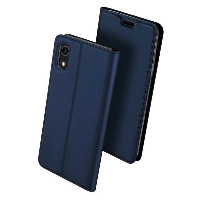 Folio-fodral För iPhone XR Läderfodral Första Klassens Serie