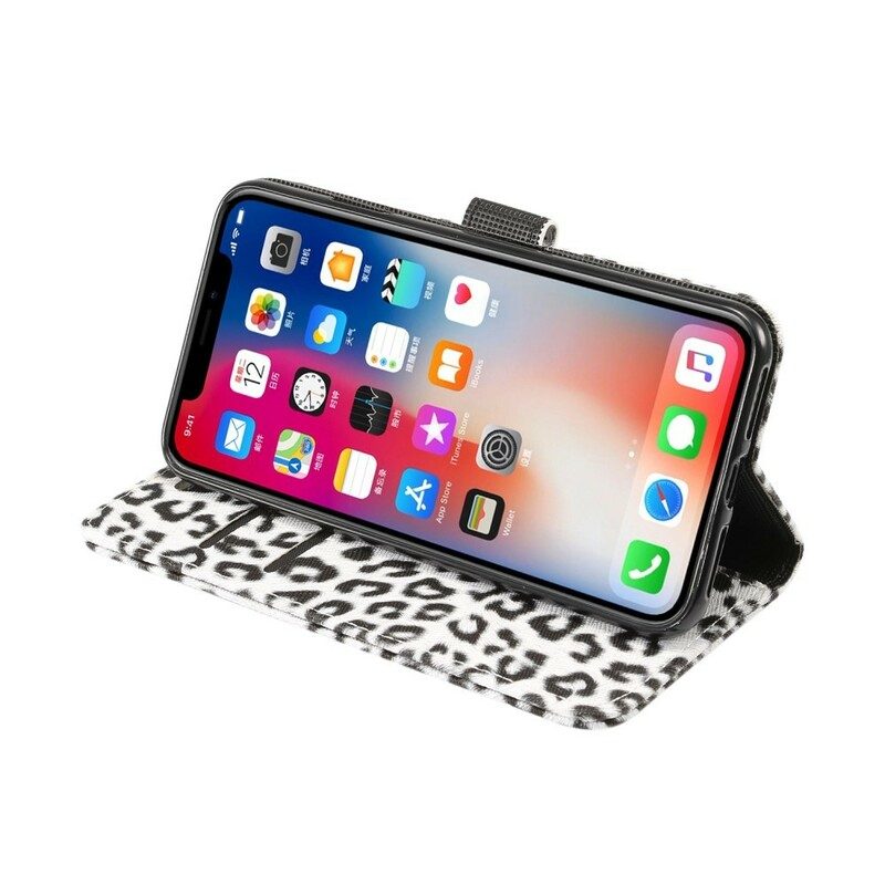 Folio-fodral För iPhone XR Leopard