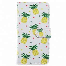 Folio-fodral iPhone 15 Plus Med Kedjar Ananas Med Rem