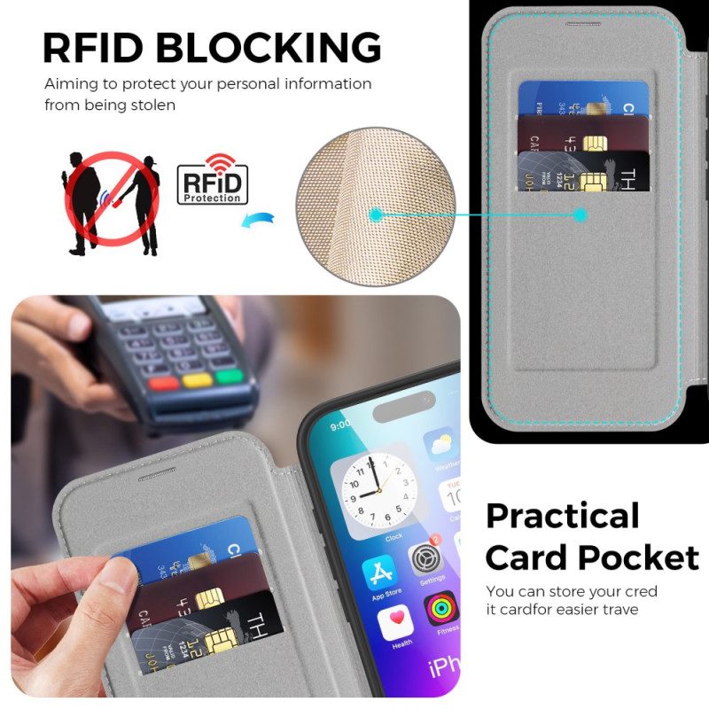 Folio-fodral iPhone 17 Magsafe Integrerad Rfid-blockering